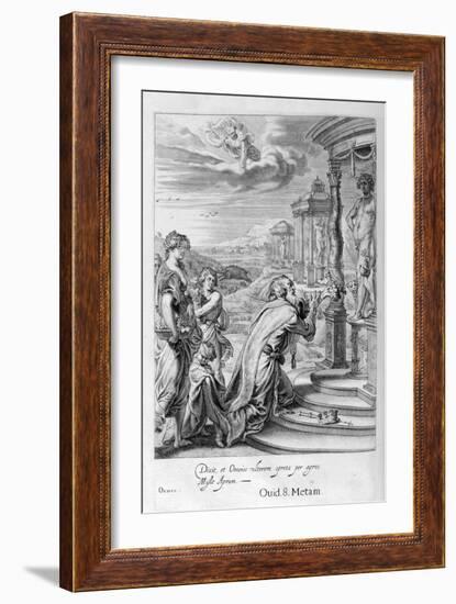 Oeneus, King of Calydon, Having Neglected Diana in a Sacrifice Is Punished for His Impiety, 1655-Michel de Marolles-Framed Giclee Print