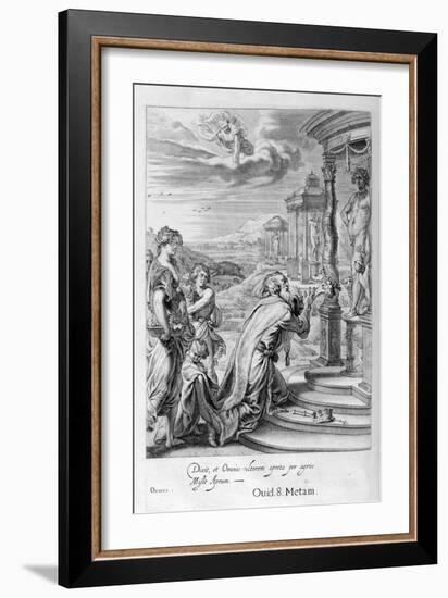 Oeneus, King of Calydon, Having Neglected Diana in a Sacrifice Is Punished for His Impiety, 1655-Michel de Marolles-Framed Giclee Print