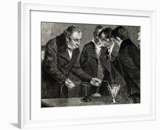 Oersted, Hans Christian (1777-1851). Danish Physicist and Chemist. Oersted Discovers…-null-Framed Giclee Print