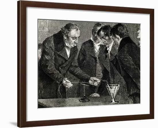 Oersted, Hans Christian (1777-1851). Danish Physicist and Chemist. Oersted Discovers…-null-Framed Giclee Print