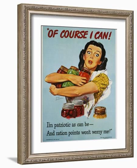 Of Course I Can! War Production Poster-Dick Williams-Framed Giclee Print