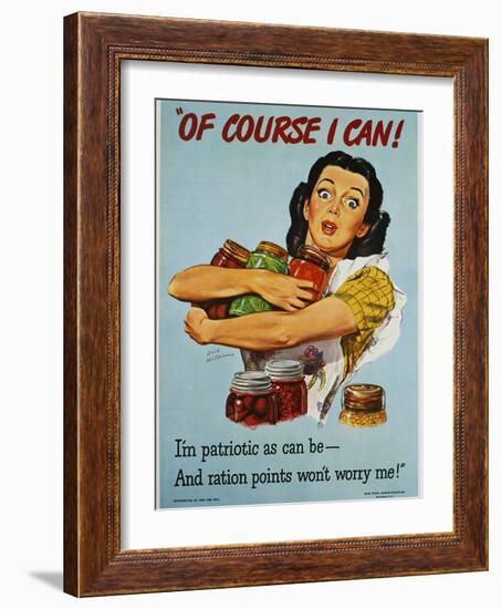 Of Course I Can! War Production Poster-Dick Williams-Framed Giclee Print