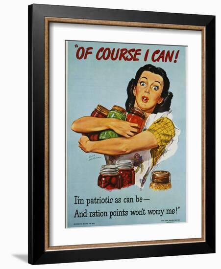 Of Course I Can! War Production Poster-Dick Williams-Framed Giclee Print