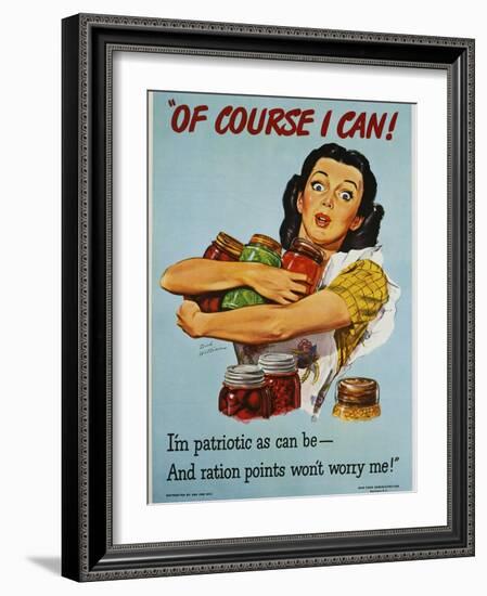 Of Course I Can! War Production Poster-Dick Williams-Framed Giclee Print