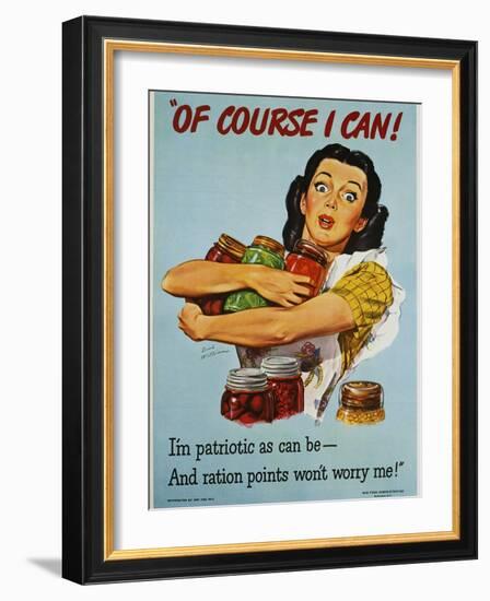 Of Course I Can! War Production Poster-Dick Williams-Framed Giclee Print