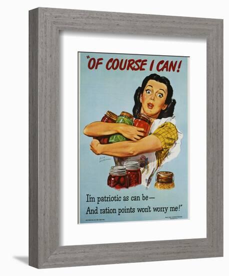 Of Course I Can! War Production Poster-Dick Williams-Framed Premium Giclee Print