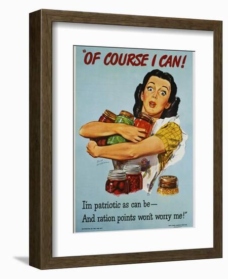 Of Course I Can! War Production Poster-Dick Williams-Framed Premium Giclee Print