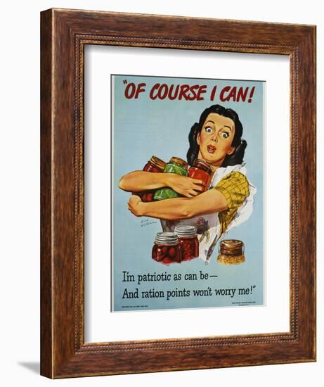 Of Course I Can! War Production Poster-Dick Williams-Framed Premium Giclee Print