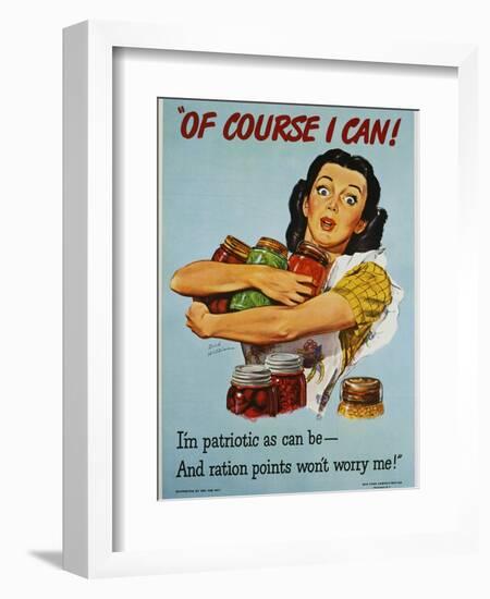 Of Course I Can! War Production Poster-Dick Williams-Framed Premium Giclee Print