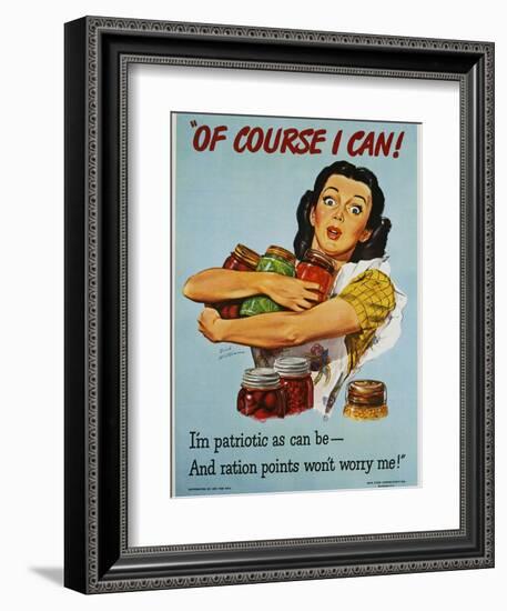 Of Course I Can! War Production Poster-Dick Williams-Framed Premium Giclee Print