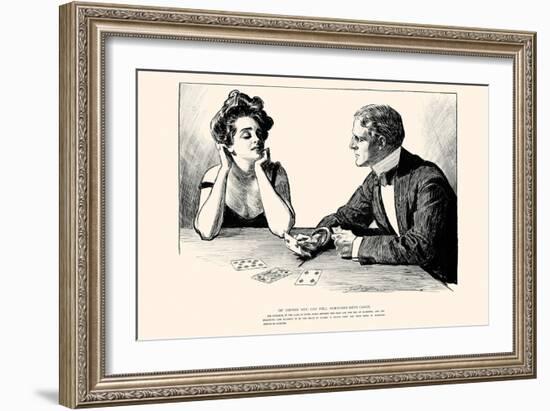 Of Course You Can Tell Fortunes With Cards-Charles Dana Gibson-Framed Art Print