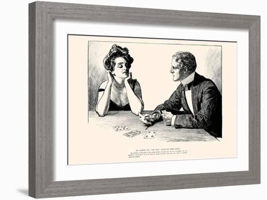 Of Course You Can Tell Fortunes With Cards-Charles Dana Gibson-Framed Art Print