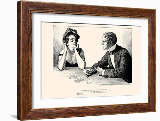 Of Course You Can Tell Fortunes With Cards-Charles Dana Gibson-Framed Art Print