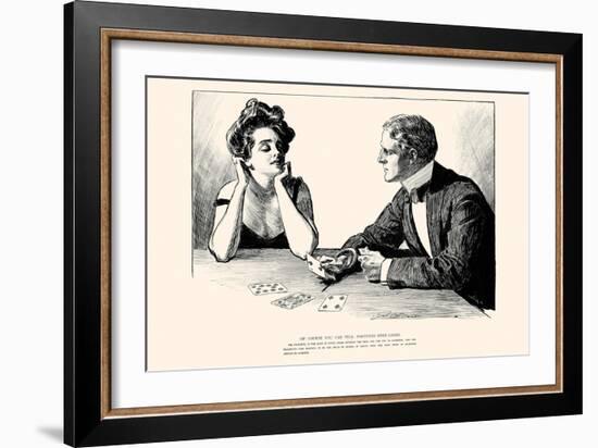 Of Course You Can Tell Fortunes With Cards-Charles Dana Gibson-Framed Art Print