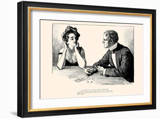 Of Course You Can Tell Fortunes With Cards-Charles Dana Gibson-Framed Art Print