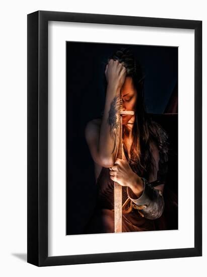 Of Soul and Sword Tatoo Girl-null-Framed Art Print