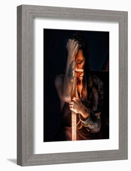 Of Soul and Sword Tatoo Girl-null-Framed Art Print