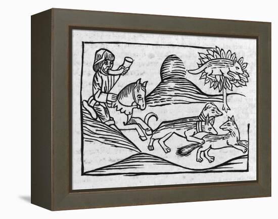 "Of the Fox and the Cat" Illustration to Caxton's 1484 Edition of Aesop's Fables-null-Framed Stretched Canvas