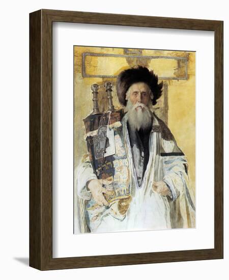 Of the High Priests Tribe-Isidor Kaufmann-Framed Art Print
