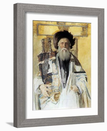 Of the High Priests Tribe-Isidor Kaufmann-Framed Art Print