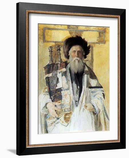 Of the High Priests Tribe-Isidor Kaufmann-Framed Art Print