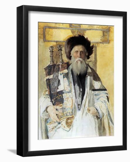 Of the High Priests Tribe-Isidor Kaufmann-Framed Art Print