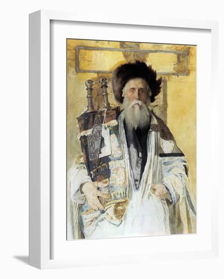 Of the High Priests Tribe-Isidor Kaufmann-Framed Art Print