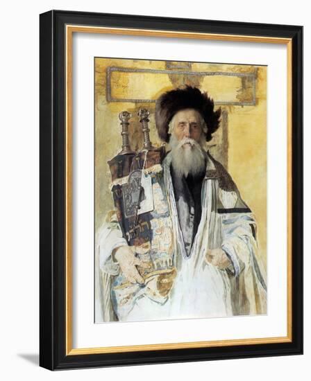 Of the High Priests Tribe-Isidor Kaufmann-Framed Art Print