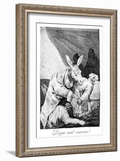 Of What Ill He Die?, 1799-Francisco de Goya-Framed Giclee Print