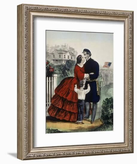 Off For the War-Currier & Ives-Framed Giclee Print