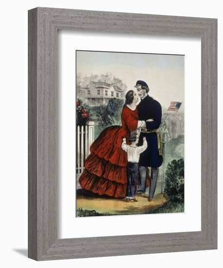 Off For the War-Currier & Ives-Framed Giclee Print