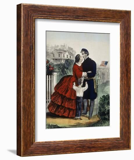 Off For the War-Currier & Ives-Framed Giclee Print