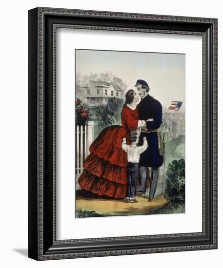 Off For the War-Currier & Ives-Framed Giclee Print