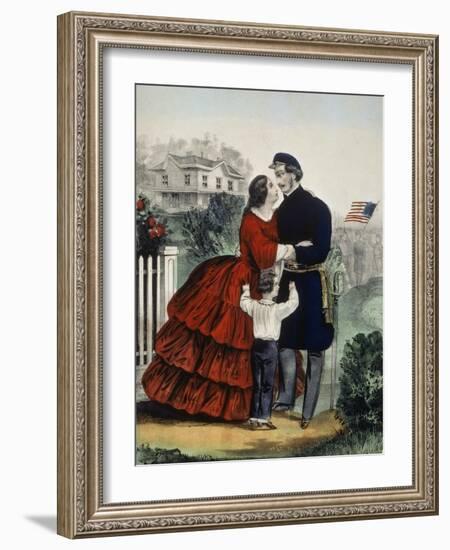 Off For the War-Currier & Ives-Framed Giclee Print