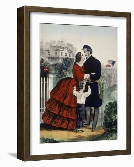 Off For the War-Currier & Ives-Framed Giclee Print