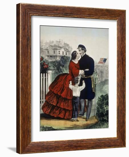 Off For the War-Currier & Ives-Framed Giclee Print