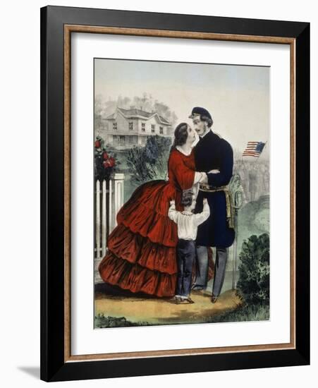 Off For the War-Currier & Ives-Framed Giclee Print