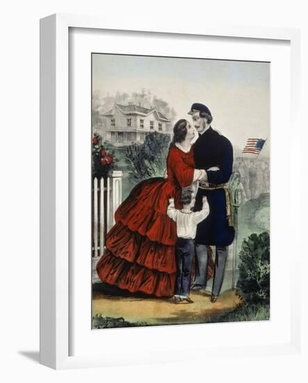 Off For the War-Currier & Ives-Framed Giclee Print