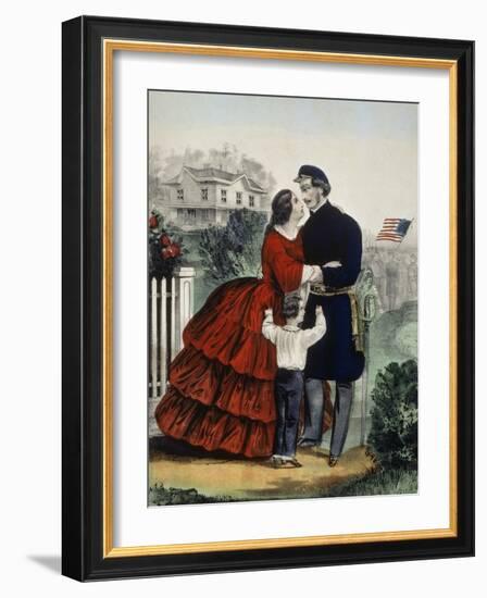 Off For the War-Currier & Ives-Framed Giclee Print