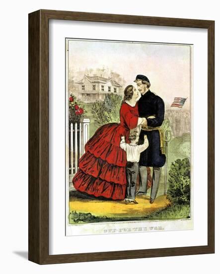 Off for the War-Currier & Ives-Framed Giclee Print