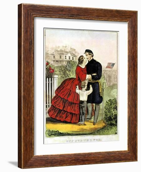 Off for the War-Currier & Ives-Framed Giclee Print