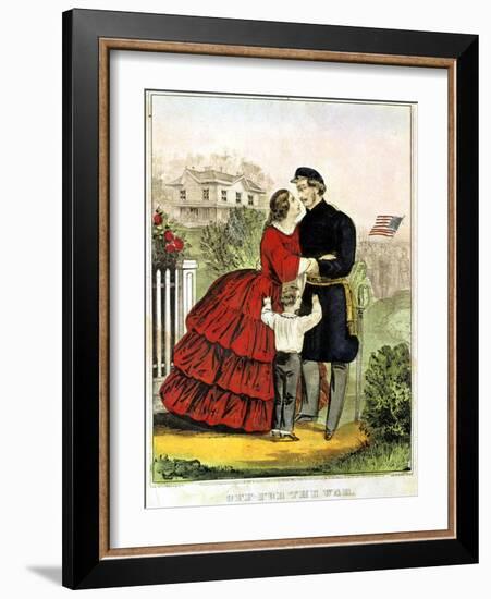 Off for the War-Currier & Ives-Framed Giclee Print