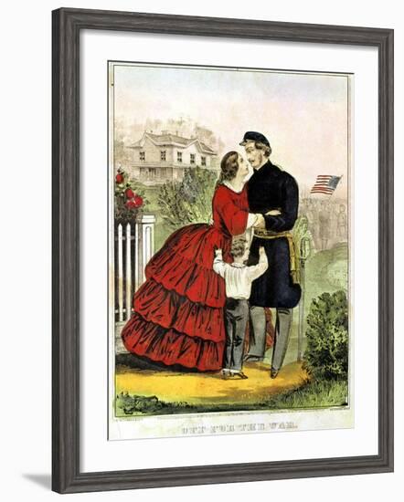 Off for the War-Currier & Ives-Framed Giclee Print