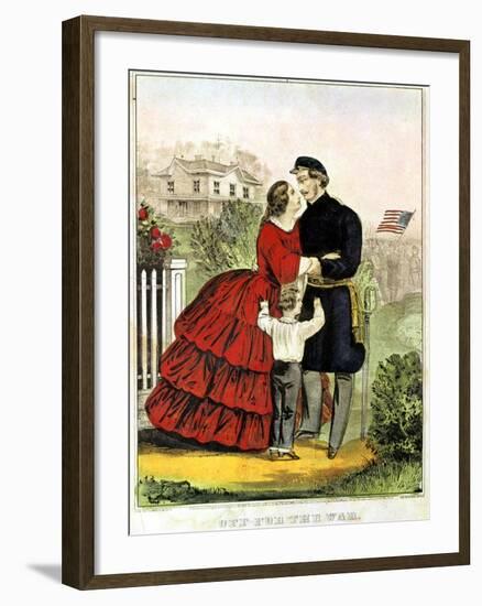 Off for the War-Currier & Ives-Framed Giclee Print