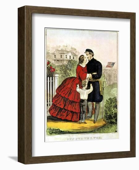 Off for the War-Currier & Ives-Framed Giclee Print