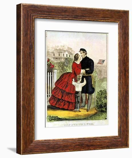 Off for the War-Currier & Ives-Framed Giclee Print