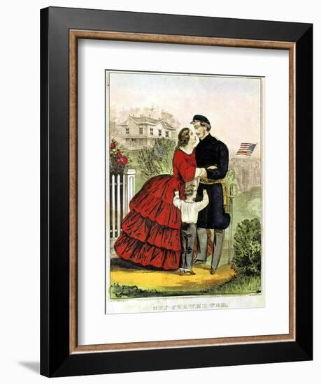 Off for the War-Currier & Ives-Framed Giclee Print