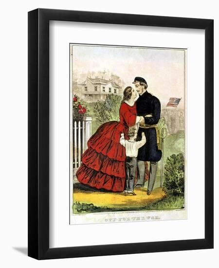 Off for the War-Currier & Ives-Framed Giclee Print