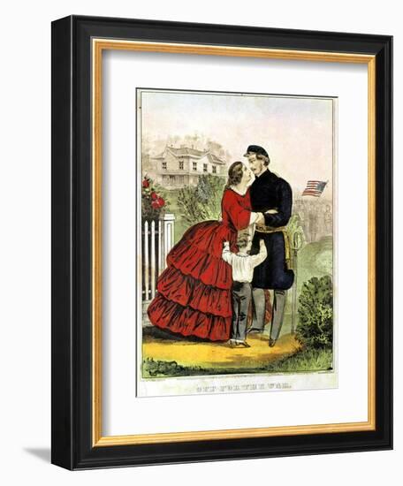 Off for the War-Currier & Ives-Framed Giclee Print