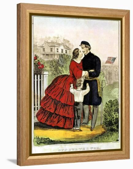 Off for the War-Currier & Ives-Framed Premier Image Canvas